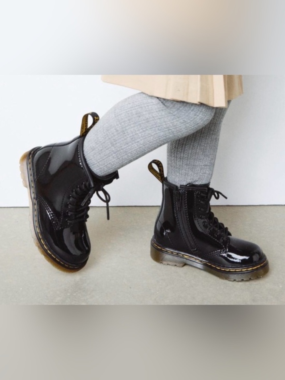 New! Doc Martens Patent Leather Black Boots Toddler 2